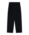 Emporio Armani High Waist Pleated Wide Leg Trousers In Black