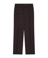 Emporio Armani Linen Trousers With Pleated Front And Side Pockets In Black