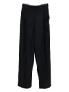 Emporio Armani Wool Checked Trousers In Black