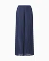 Emporio Armani Pleated Trousers In Technical Georgette