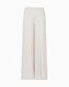 Emporio Armani Pleated Trousers In Technical Georgette In Grey