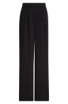 Emporio Armani High-rise Wide-leg Crepe Pants In Black