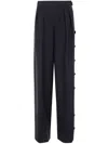 Emporio Armani Pleated Wide Leg Trousers In Blue