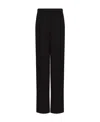 Emporio Armani Sablé Stretch Fabric Trousers With Pleats In Black