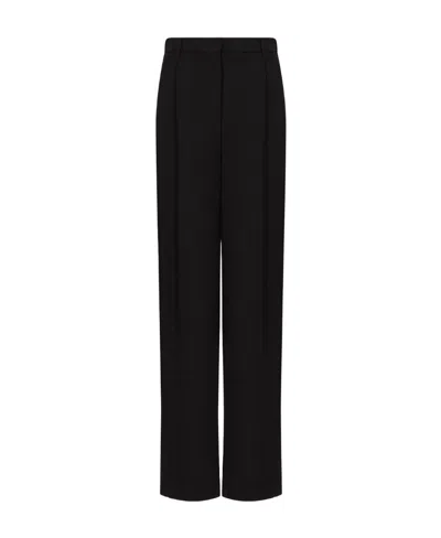 EMPORIO ARMANI PLEATED WOOL CASUAL PANTS