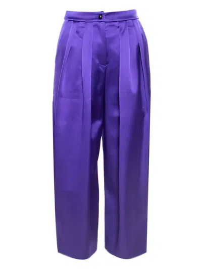 Pre-owned Emporio Armani Pleated-details Trousers In Purple