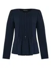 Emporio Armani Pleated Round Neck Long Sleeves Blazer