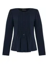 Emporio Armani Pleated Round Neck Long Sleeves Blazer