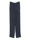 Emporio Armani Plissé-effect Trousers In Black