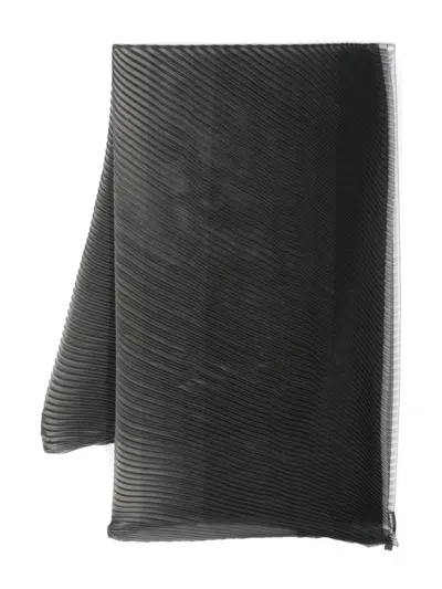 Emporio Armani Plissé Scarf In Black