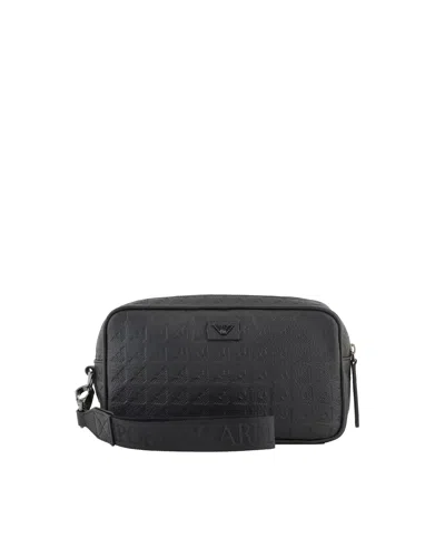 Emporio Armani Pochette In Pelle Embossed Eagle All-over