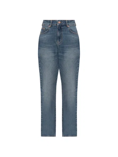 Emporio Armani Pocket Cotton Straight-leg Jeans In Blue