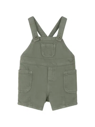 Emporio Armani Babies' Pocket Dungarees In Green