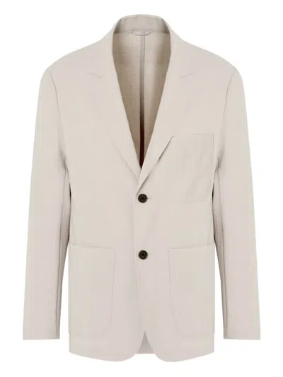 Emporio Armani Pocket Single-breasted Blazer In Neutral