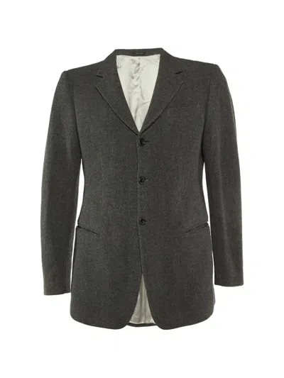 Pre-owned Emporio Armani Pocket Single-breasted Blazer In Gray