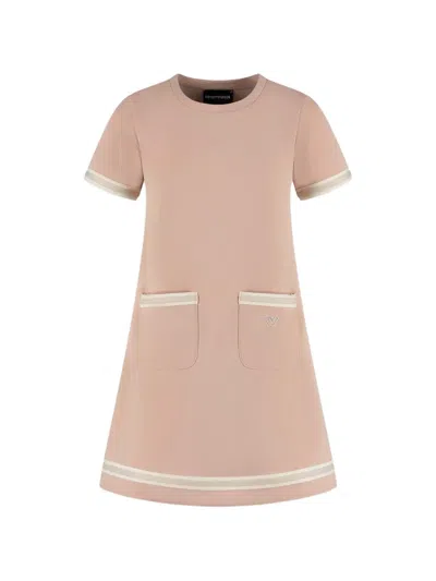 Emporio Armani Kids' Pocket Striped Mini Dress In Pink