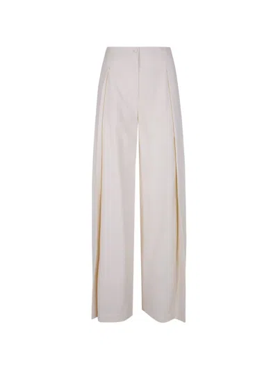 Emporio Armani Pocket Wide-leg Trousers In Neutral