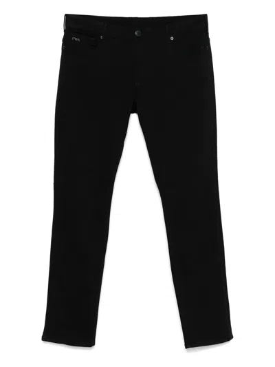 Emporio Armani Pockets Cotton Modal Pants In Black