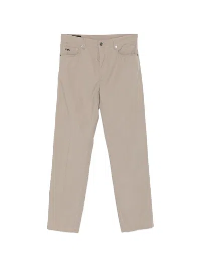 Emporio Armani Pockets Cotton Pants In Neutral