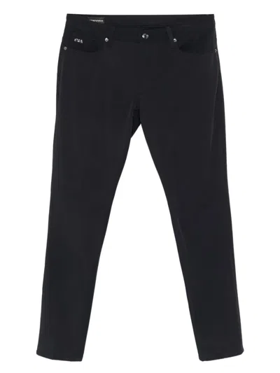 Emporio Armani Pockets Cotton Modal Pants In Black