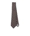 Emporio Armani Pattern-jacquard Silk Tie In Brown