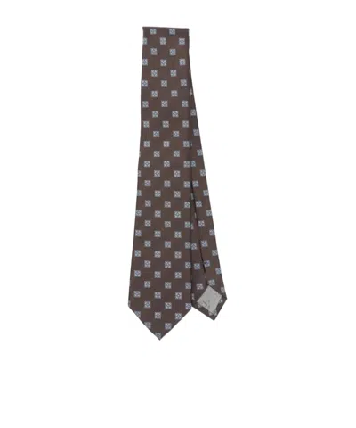 Emporio Armani Pointed Tie In Brown