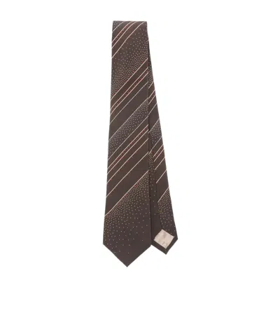 Emporio Armani Pointed Tie In Brown