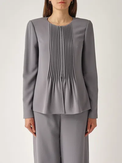 Emporio Armani Poliestere Blazer In Grigio Minerale