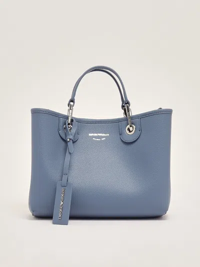 Emporio Armani Poliestere Shopping Bag In Asphalt Heart