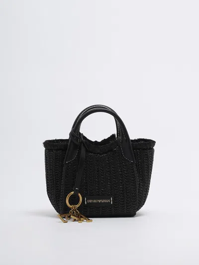 Emporio Armani Polietilene Shopping Bag In Nero