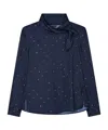 Emporio Armani Polka-dot Bow Blouse In Blue