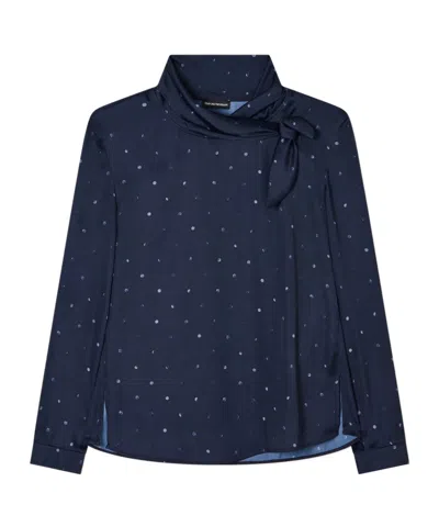 EMPORIO ARMANI POLKA-DOT BOW BLOUSE