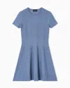 Emporio Armani Polka-dot Jacquard Viscose Plain-knit Short Dress