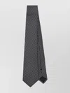 Emporio Armani Polka Dot Pointed Tip Tie With Standard Width In Black