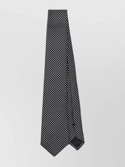 Emporio Armani Polka Dot Pointed Tip Tie With Standard Width In Black