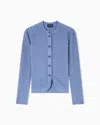 Emporio Armani Polka-dot Viscose-jacquard Plain-knit Cardigan