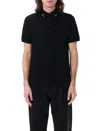 Emporio Armani Jersey Polo Shirt With Logo Collar In Black