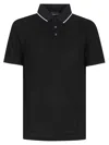 Emporio Armani Eagle Embroidery Piquet Polo Shirt In Black