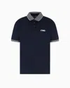 Emporio Armani Piqué Polo Shirt With Super-embossed Ea Embroidery In Black