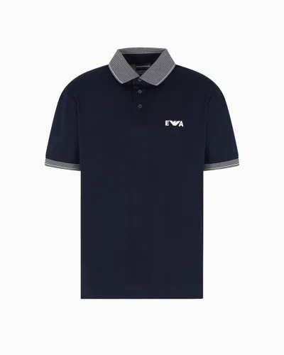 EMPORIO ARMANI PIQUÉ POLO SHIRT WITH SUPER-EMBOSSED EA EMBROIDERY