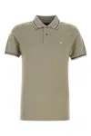Emporio Armani Logo Cotton Polo Shirt In Grey