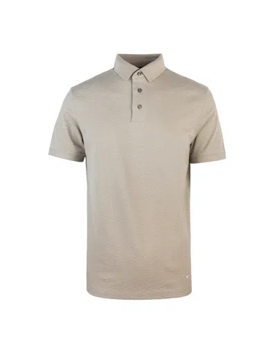 Emporio Armani Polo In Cotone Beige In F6066