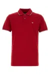 Emporio Armani Polo In Cotone Stretch Rosso Uomo