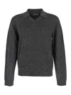 Emporio Armani Black Polo Shirt With Classic Collar And Lurex Finish In Tech Fabric Man In Black