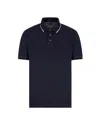 Emporio Armani Blue Stretch Piquet Polo