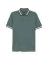 Emporio Armani Polo Shirt With Contrast Trim And Short Sleeves In Green