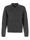 Emporio Armani Black Polo Shirt With Classic Collar And Lurex Finish In Tech Fabric Man In Black