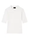 Emporio Armani Jersey Polo Shirt With Lace Details In White