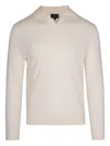 Emporio Armani Polo-neck Wool Sweater In Neutral