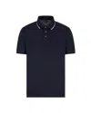 Emporio Armani Blue Stretch Piquet Polo